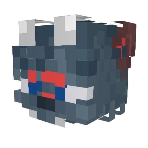Myhtical Minecraft avatar head, 3D render