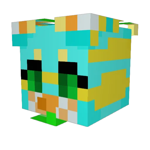 Myitten Minecraft avatar head, 3D render