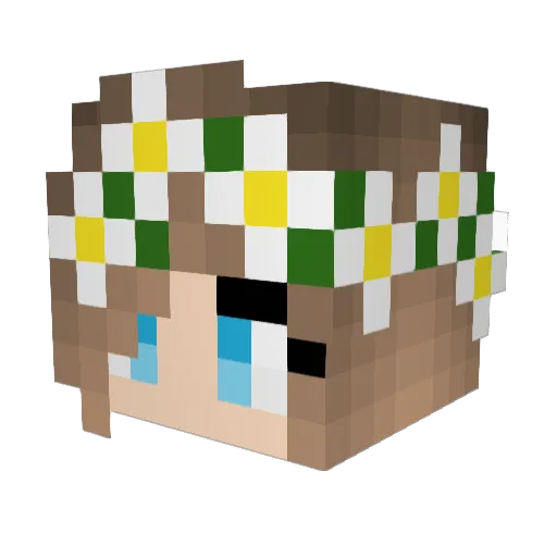 MyleneLaD Minecraft avatar head, 3D render
