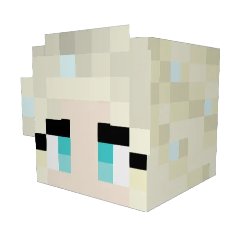 Myleria Minecraft avatar head, 3D render