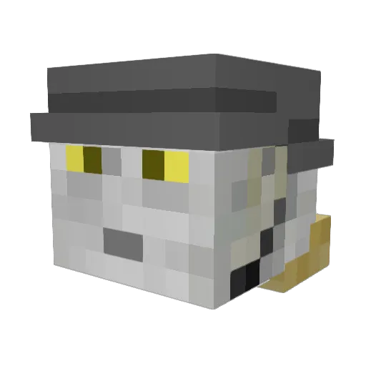 Mylho Minecraft avatar head, 3D render
