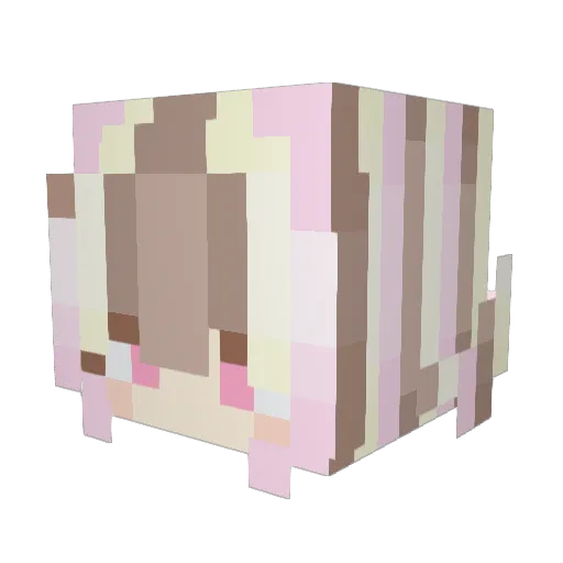 Mylin_Muse Minecraft avatar head, 3D render