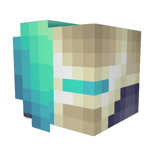 Mylofied Minecraft avatar head, 3D render