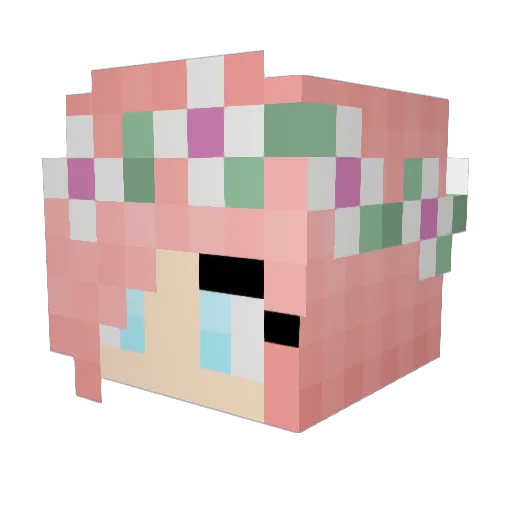Mylou9 Minecraft avatar head, 3D render