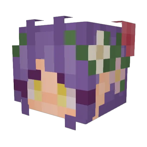 Mynameiseve Minecraft avatar head, 3D render