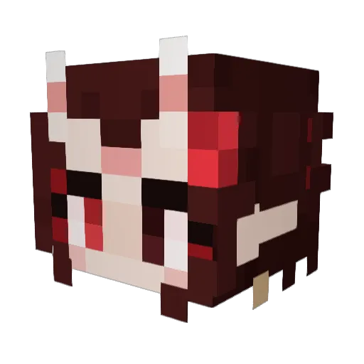 Mynazora Minecraft avatar head, 3D render