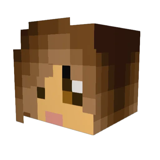 Myndia Minecraft avatar head, 3D render