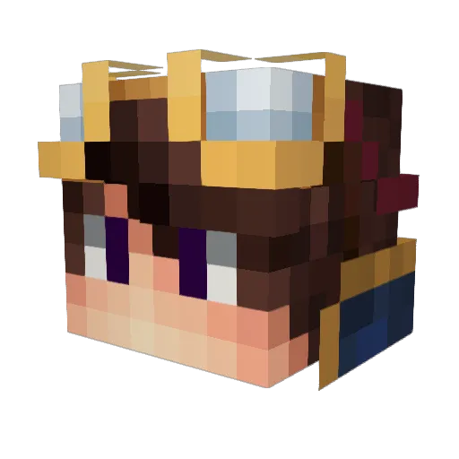 Mynorca Minecraft avatar head, 3D render