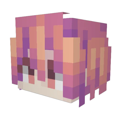 Myokiu Minecraft avatar head, 3D render