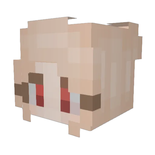 Myomeme Minecraft avatar head, 3D render
