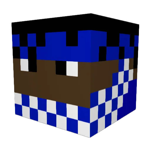MyrCrip Minecraft avatar head, 3D render