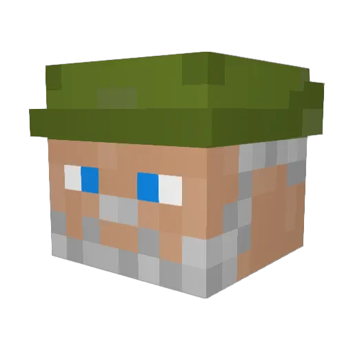 Myrag Minecraft avatar head, 3D render