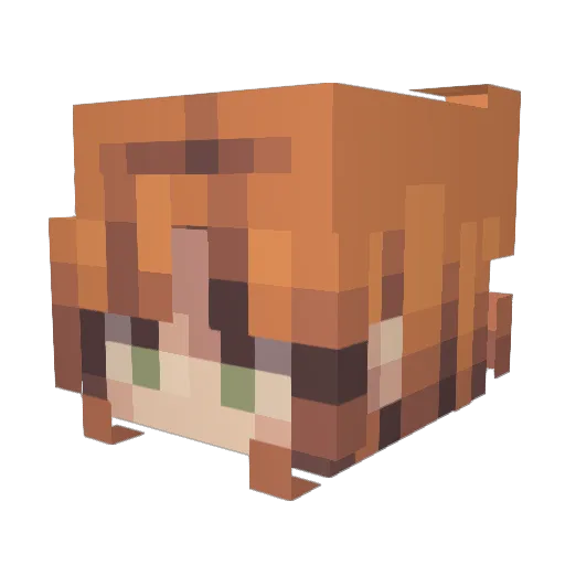 MyrrhFox Minecraft avatar head, 3D render