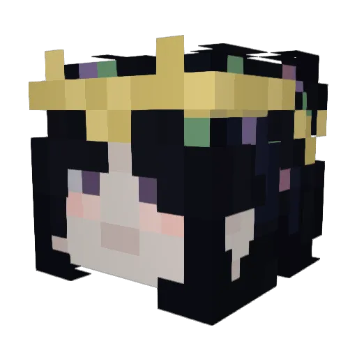 MysMagpie Minecraft avatar head, 3D render