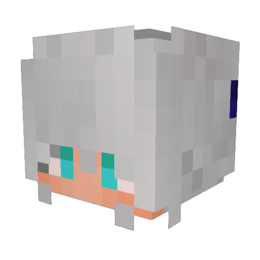 Mysaaa_ Minecraft avatar head, 3D render
