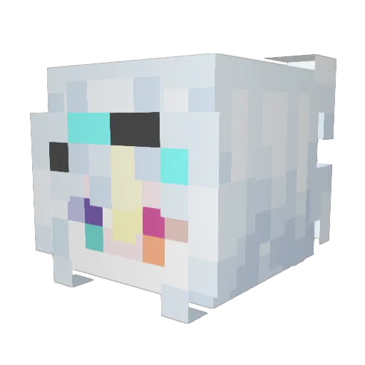 Myserf Minecraft avatar head, 3D render