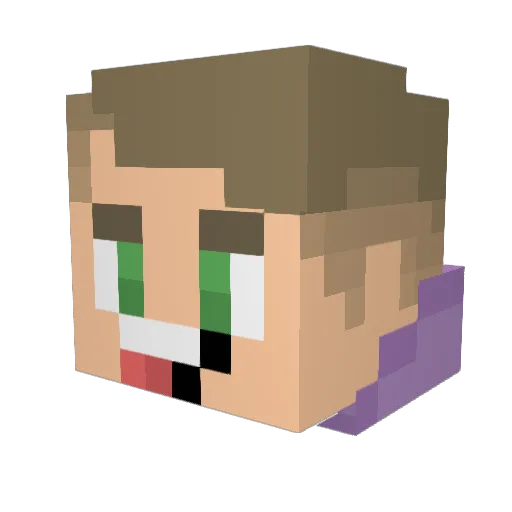 Mysmus Minecraft avatar head, 3D render