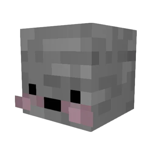 Mysqually Minecraft avatar head, 3D render