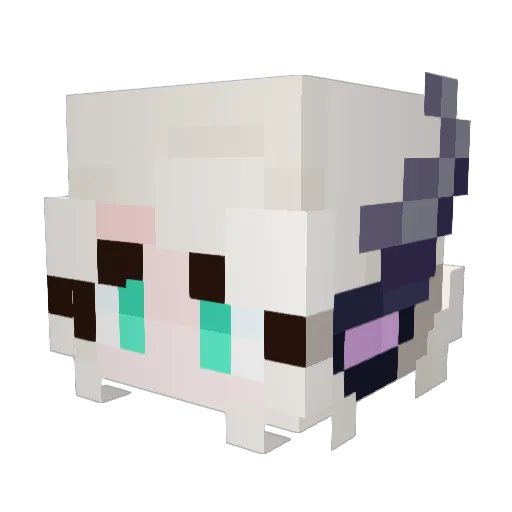 Mystequoia Minecraft avatar head, 3D render
