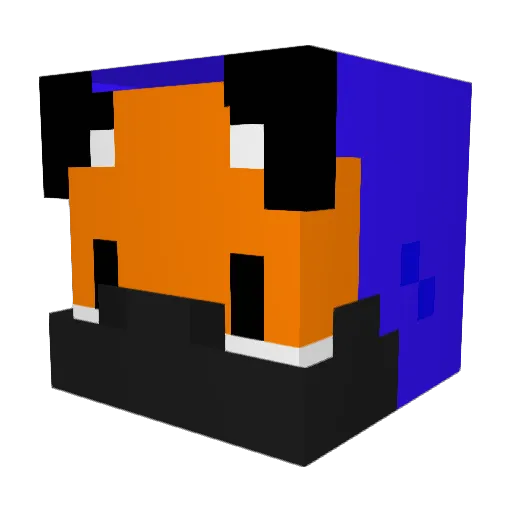 Myster_fox Minecraft avatar head, 3D render