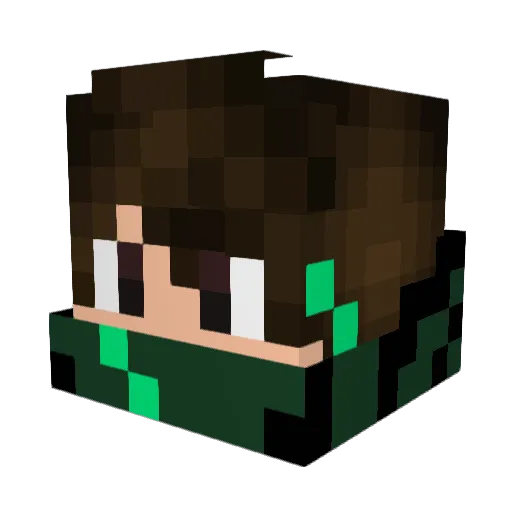 Mysterowca Minecraft avatar head, 3D render