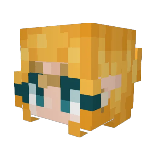 MysticAqua Minecraft avatar head, 3D render