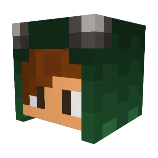 MysticGekko Minecraft avatar head, 3D render