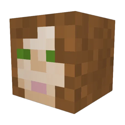 Mysticalmaid Minecraft avatar head, 3D render