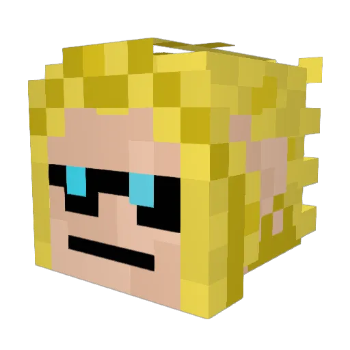 Mysticalpchan Minecraft avatar head, 3D render