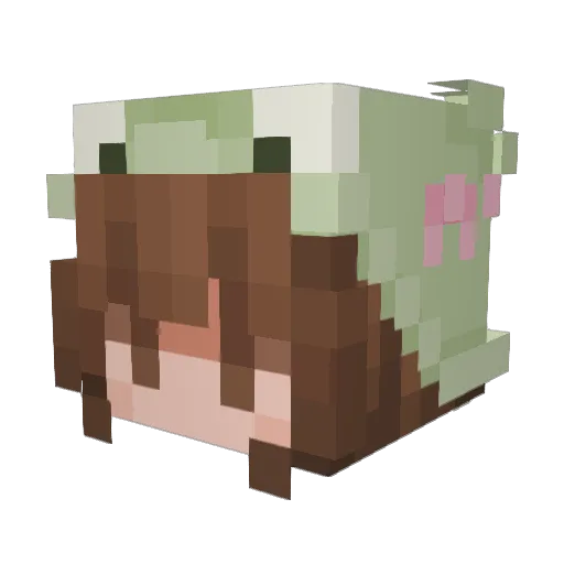 Mysticinked Minecraft avatar head, 3D render
