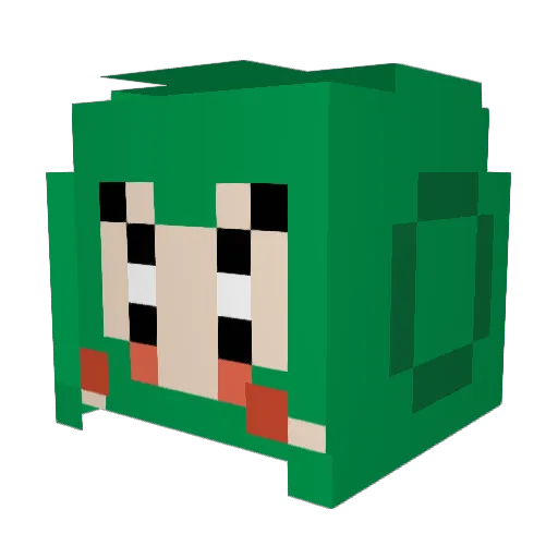 Mysticomid Minecraft avatar head, 3D render