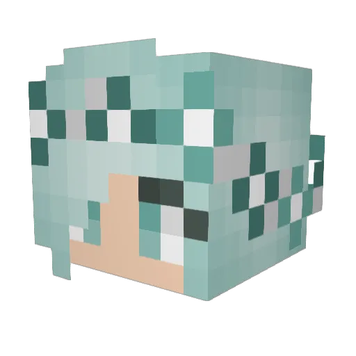 Mystilac Minecraft avatar head, 3D render