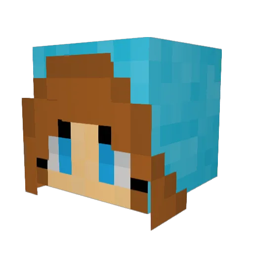 Mystourie Minecraft avatar head, 3D render