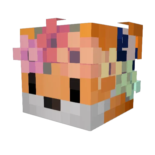 MystyKitsune Minecraft avatar head, 3D render