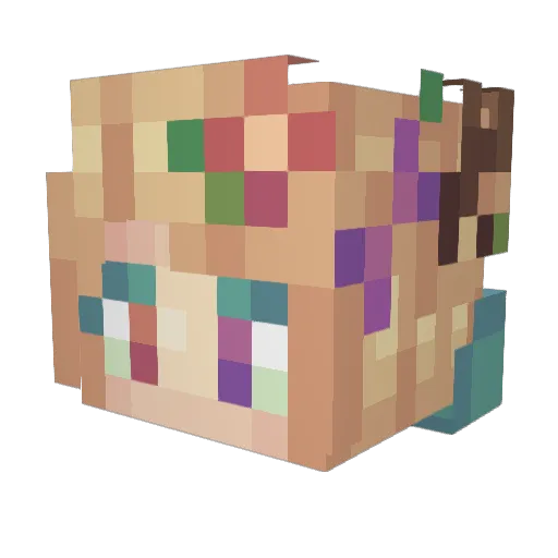 Myszata Minecraft avatar head, 3D render