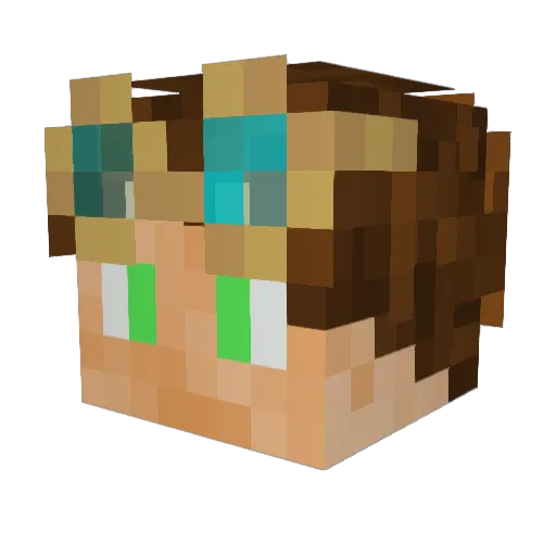 Mytaylo Minecraft avatar head, 3D render
