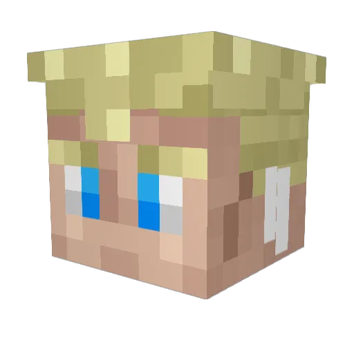 Myth8s Minecraft avatar head, 3D render