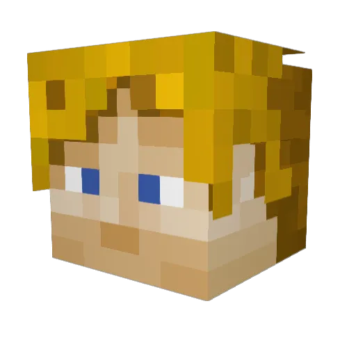 Mythguy Minecraft avatar head, 3D render