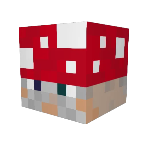 MythicMushy Minecraft avatar head, 3D render