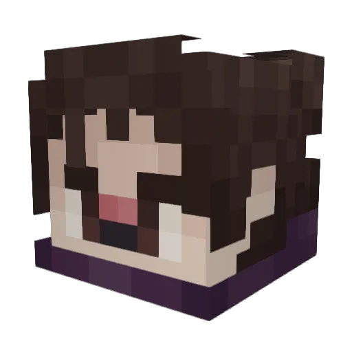 Mythicarda Minecraft avatar head, 3D render