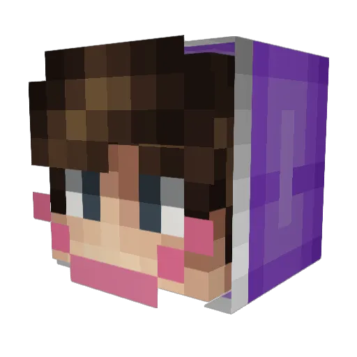 Mythpat Minecraft avatar head, 3D render
