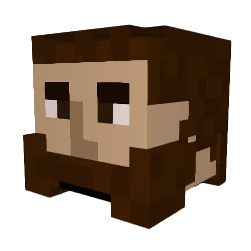 Mythur Minecraft avatar head, 3D render