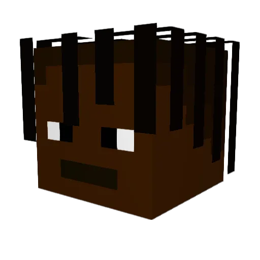Mythvok Minecraft avatar head, 3D render