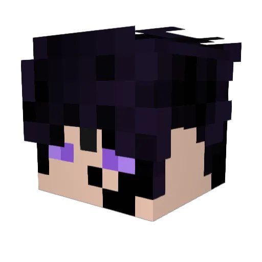 MyuZzuu Minecraft avatar head, 3D render