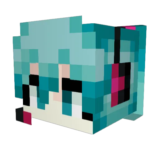 Myungso Minecraft avatar head, 3D render
