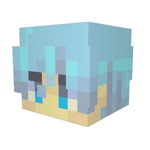 Myussi Minecraft avatar head, 3D render