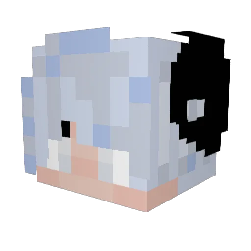 Myutsune Minecraft avatar head, 3D render