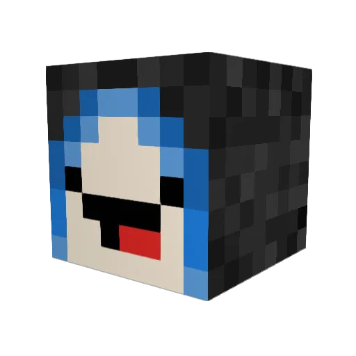 Myuz0 Minecraft avatar head, 3D render