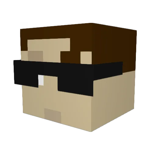 Myxoz Minecraft avatar head, 3D render