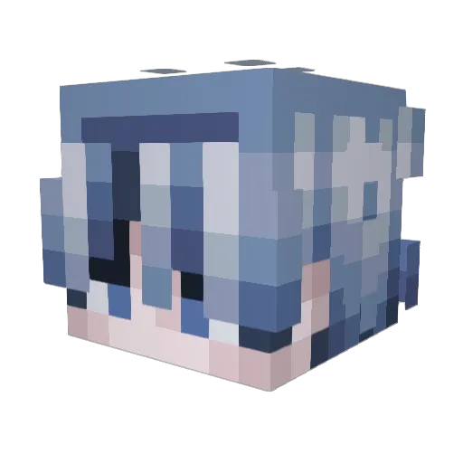 Myxveil Minecraft avatar head, 3D render